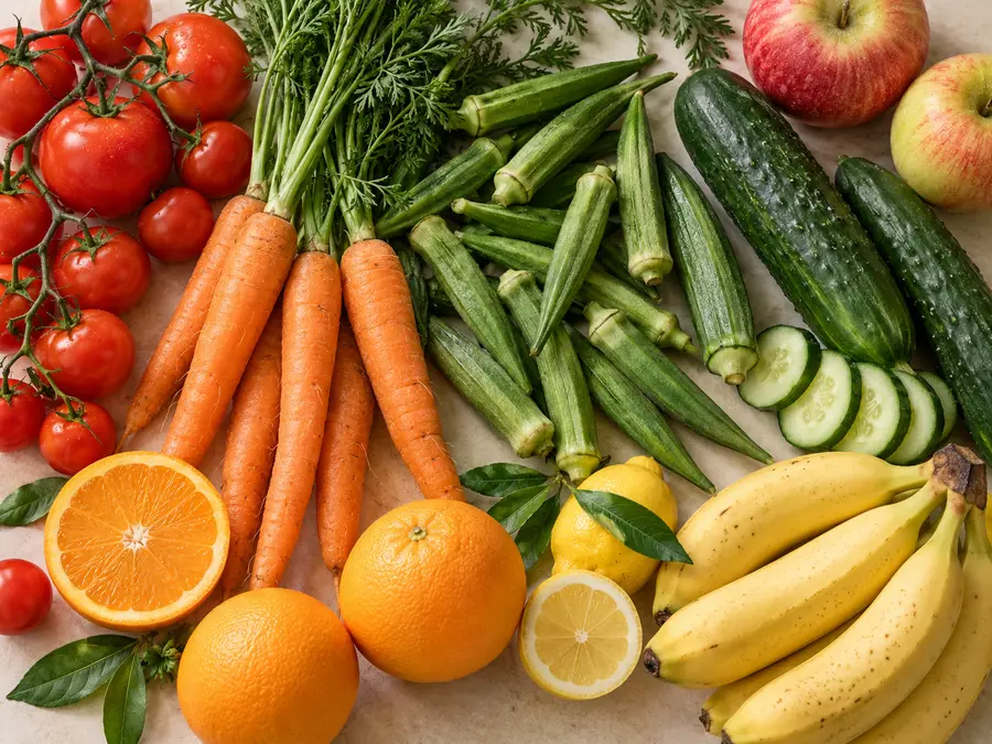 Fresh vegetables and fruits