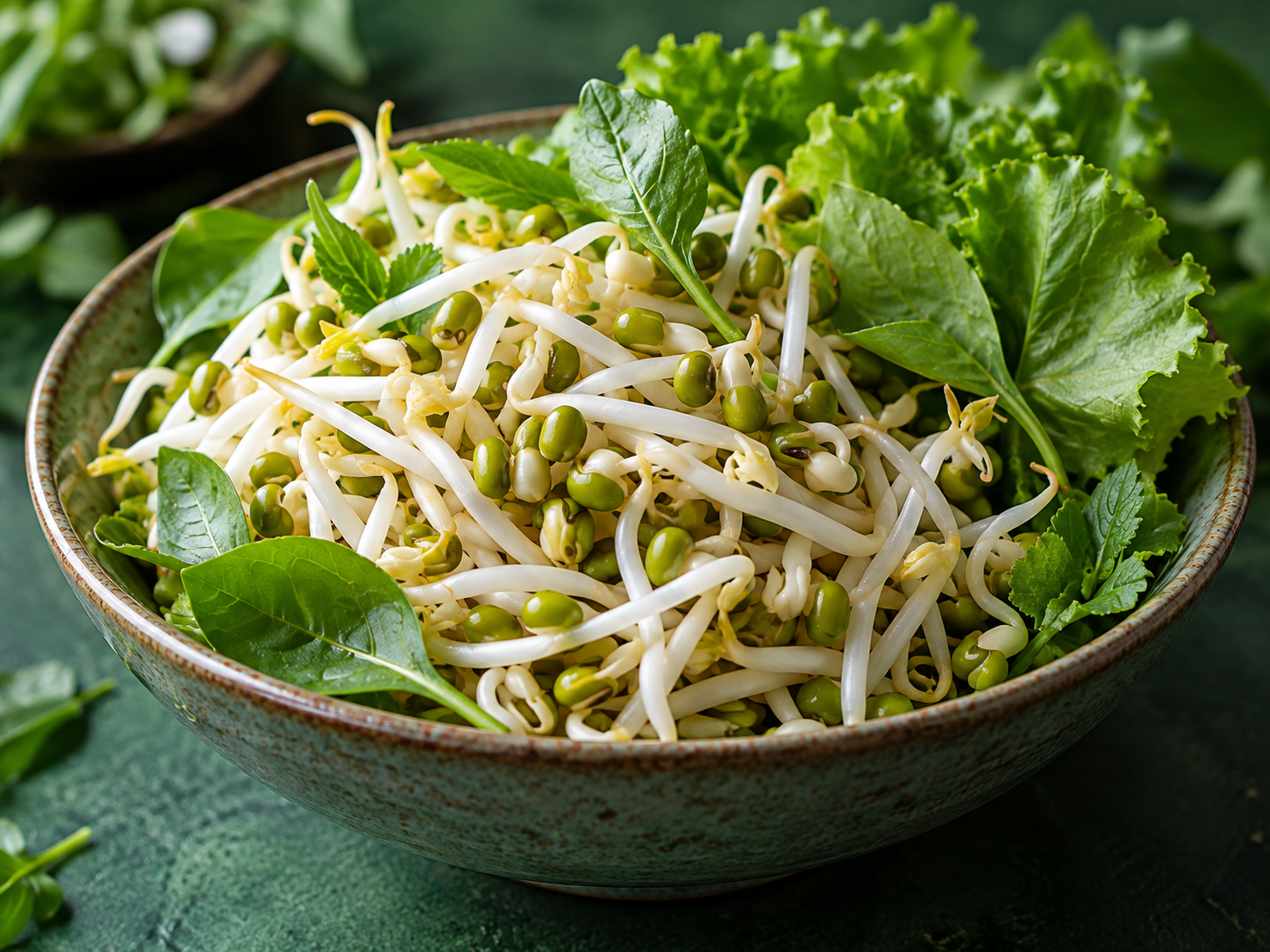 Fresh sprouts and greens